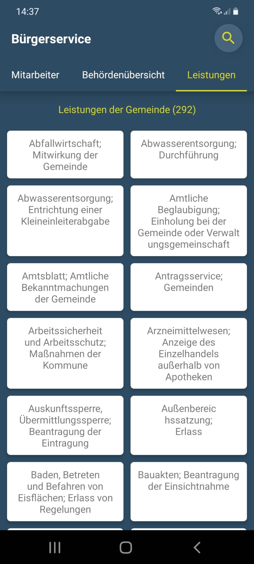 Bürgerservice Leistungen